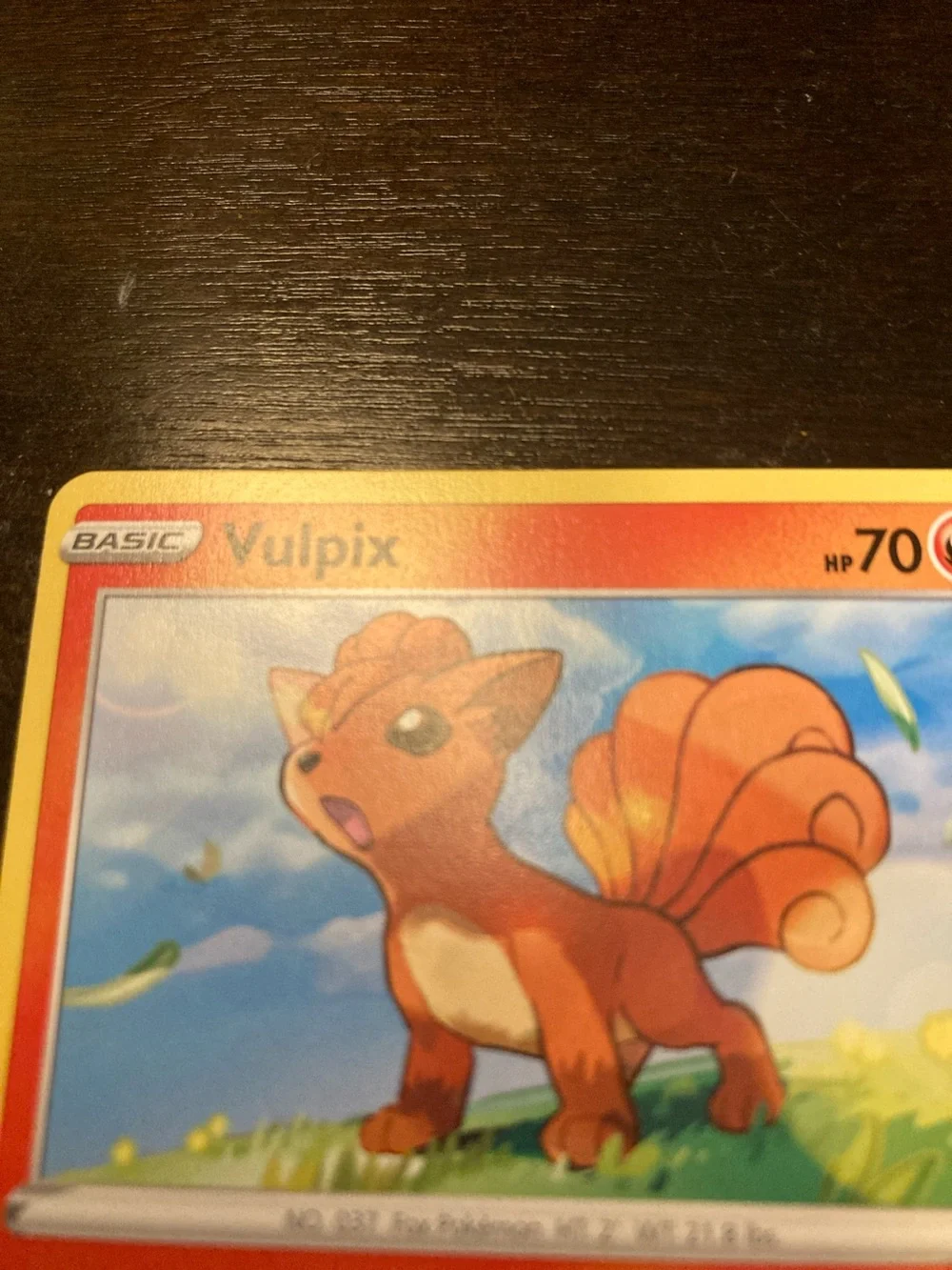 Pokemon Vulpix Card — Orange and Yellow Fire-Type